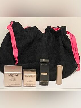 Lancome Skincare, Lipstick, & drawstring bag - total of 5 items